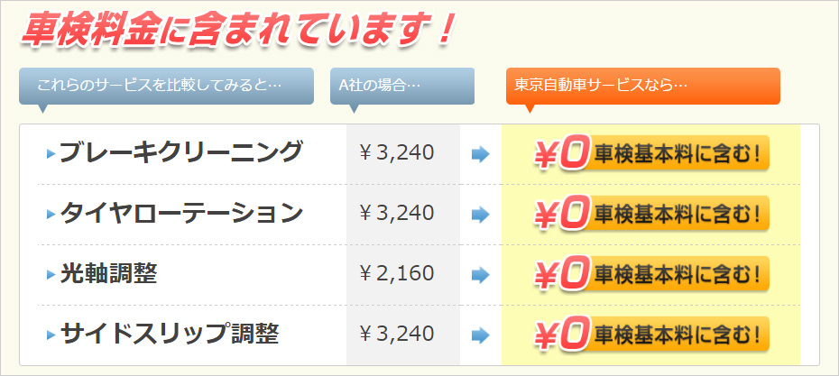 基本料金に含まれています!